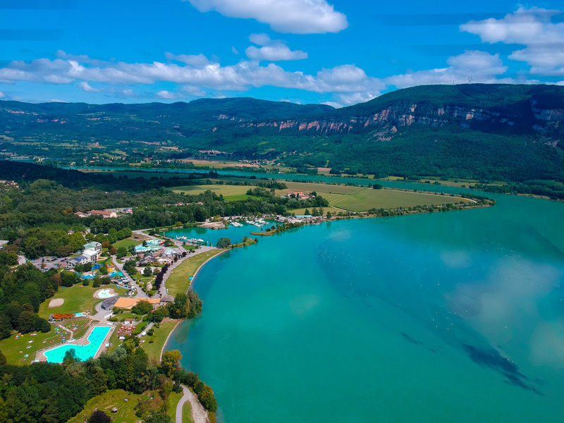 vue aérienne de la base de loisirs Vallée Bleue